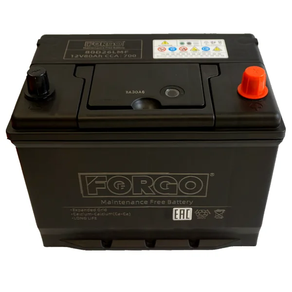 Аккумулятор FORGO 80 Ач 750 А (EN), обратная полярность, D26