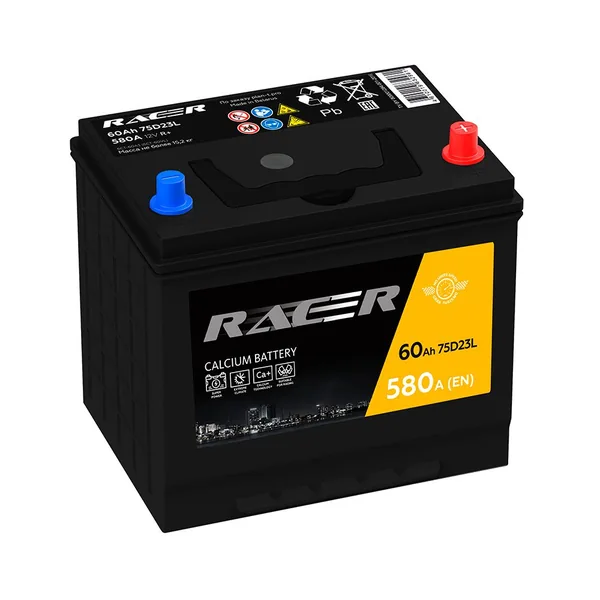 Аккумулятор RACER GT 60 Ач 580 А (EN), обратная полярность, D23