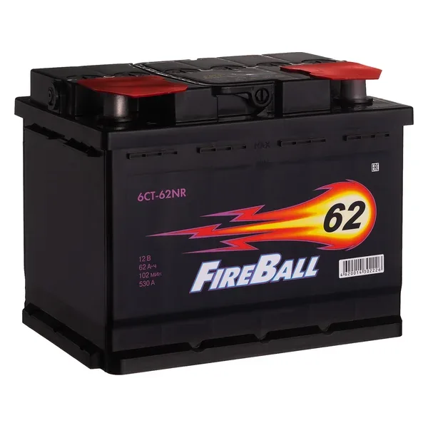 Аккумулятор FIRE BALL 62 Ач 530 А (EN), прямая полярность, LN2
