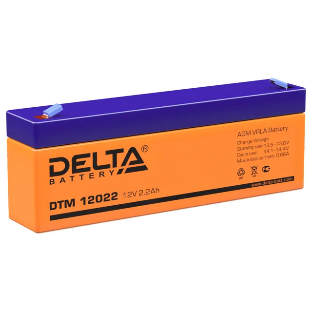 Аккумулятор DELTA 2.2 Ач, 178x35x67