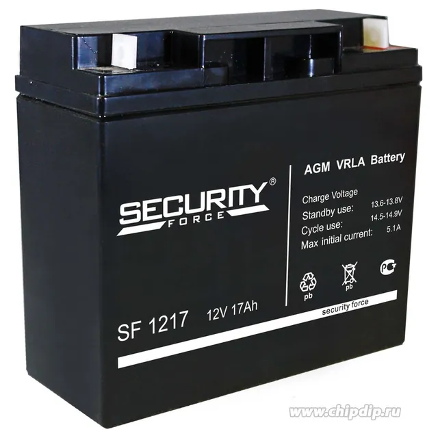 Аккумулятор Security Force 17 Ач, 182x77x166