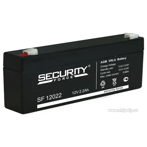 Аккумулятор Security Force 2.2 Ач, 178x35x67