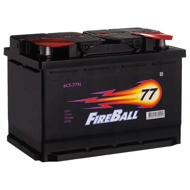 Аккумулятор FIRE BALL 77 Ач 670 А (EN), прямая полярность, LN3