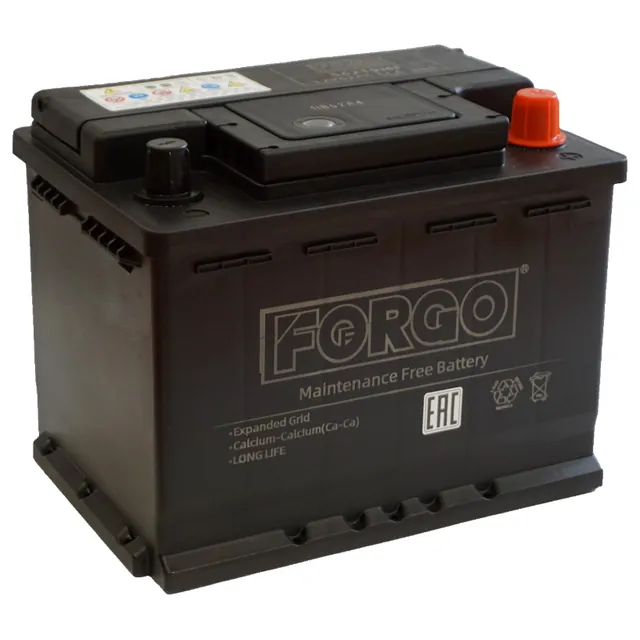 Аккумулятор FORGO 62 Ач 600 А (JIS), обратная полярность, D23