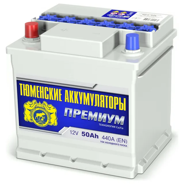 Аккумулятор ТЮМЕНСКИЕ АККУМУЛЯТОРЫ Премиум 50 Ач 440 А (EN), обратная полярность, LN1