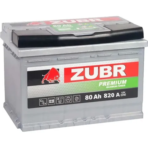 Аккумулятор ZUBR Premium ZP800 80 Ач 820 А (EN), обратная полярность, LN3
