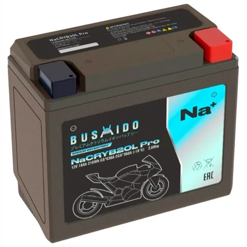 Аккумулятор BUSHIDO YT20L-4 18 Ач 360 А, обратная полярность, YTX20L