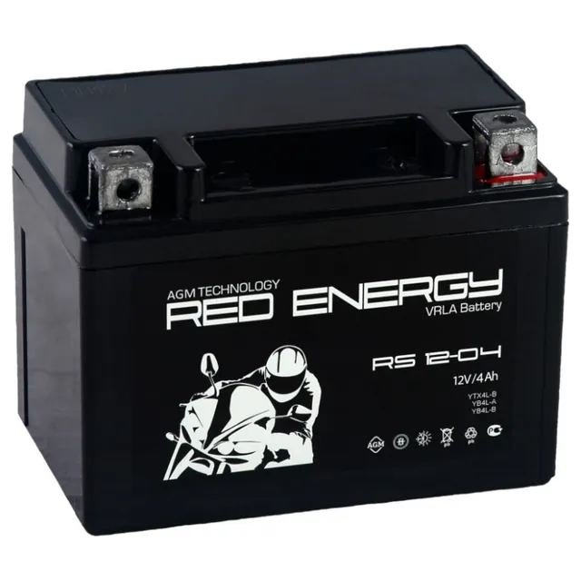 Аккумулятор RED ENERGY 4 Ач 60 А (EN), обратная полярность, YTX4L