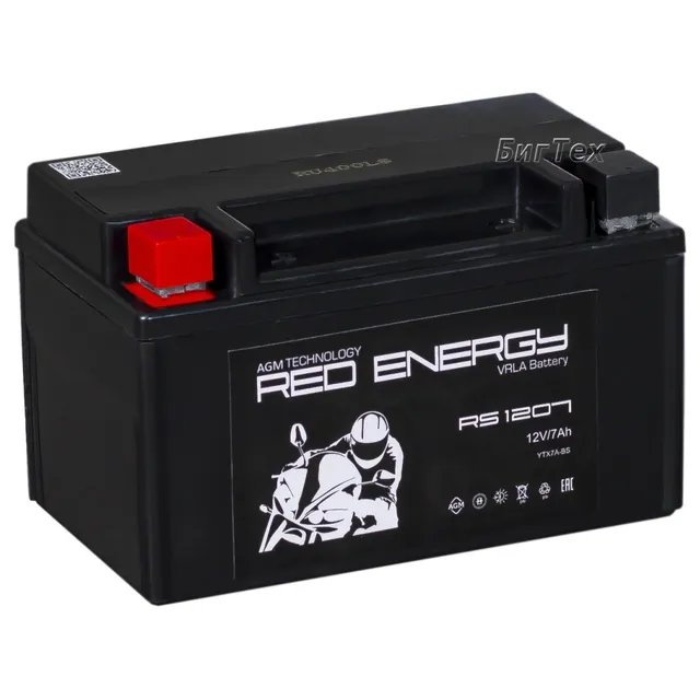 Аккумулятор RED ENERGY 7 Ач 105 А (EN), прямая полярность, YTX7A